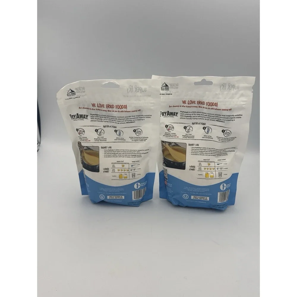 FryAway Super Fry Cooking Oil Solidifier 7oz Easy Oil Disposal 2027 (2-Pack)